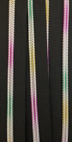 Black Rainbow Nylon Size #5 Zipper Tape