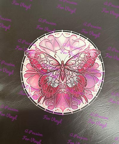 Pink Glass Butterfly Panel